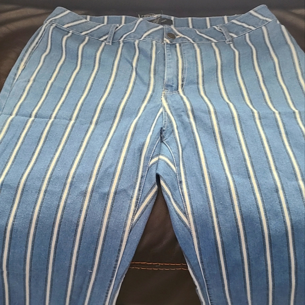 Ashley Stewart women's size 18, striped jeans